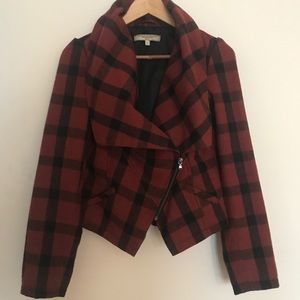 Red Plaid Wool Jacket